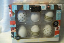 FAO SCHWARZ 6 LIGHT UP GLOWING GOLDEN DESIGNER EASTER EGGS