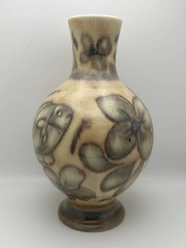 Rookwood Pottery Vase 6917 w/ Floral and Fish Motif Signed Loretta Holtkamp 1947