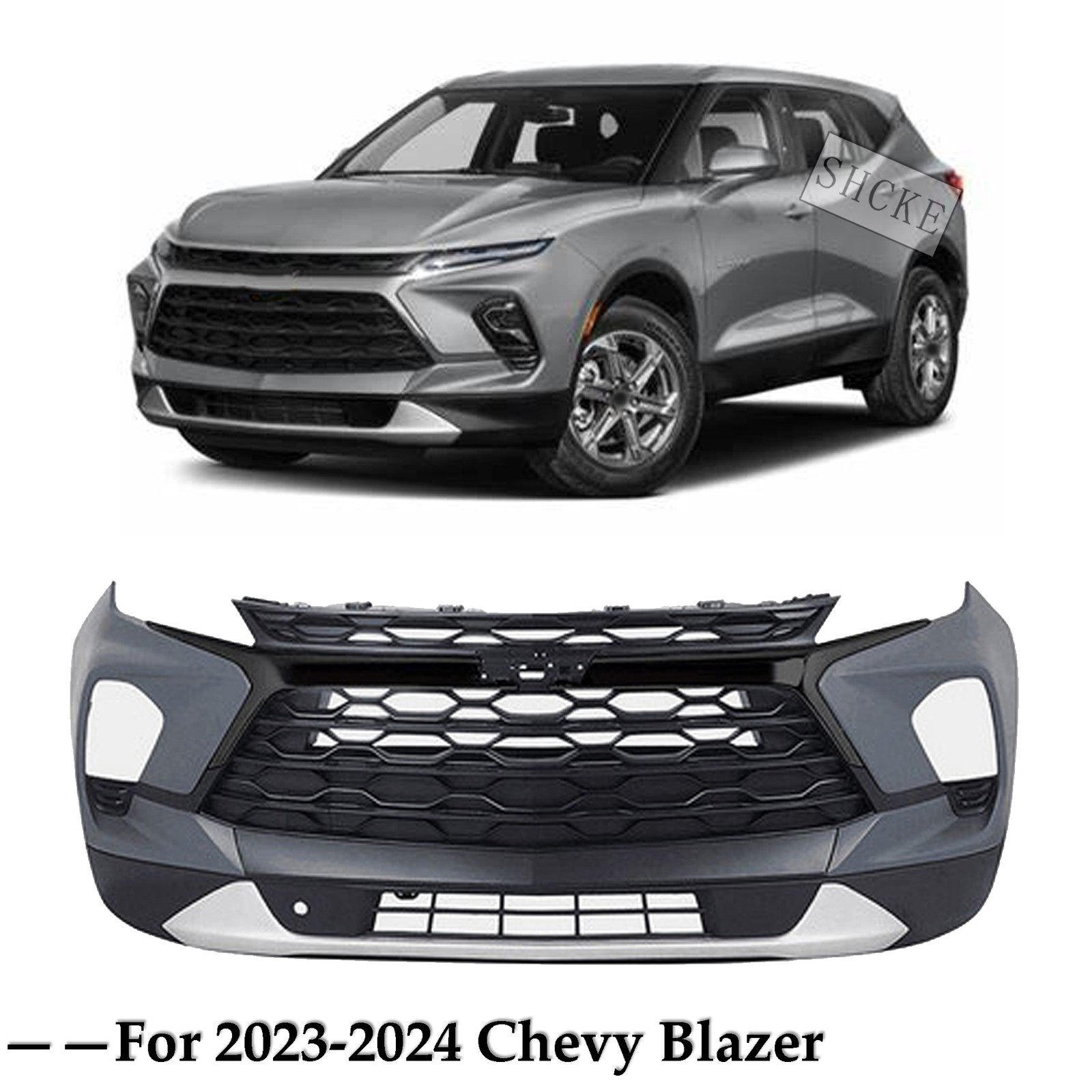 Fit 2023 2024 2025 Chevy Blazer Front Bumper Cover Grille Assembly Kit Complete