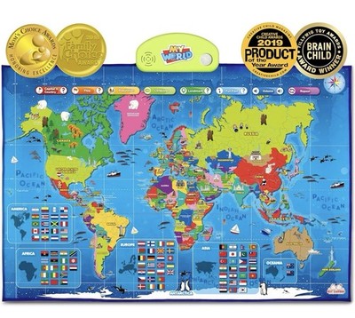 BEST LEARNING i-Poster My World   Interactive Talking World Map Kids Ages 5-12