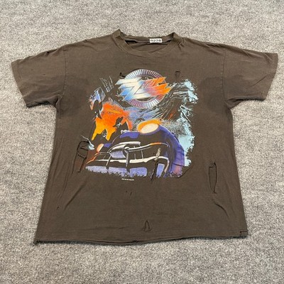 Vintage 1990 ZZ-Top Recycler World-Tour Shirt Large 21x25 Distressed