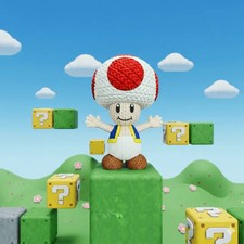 Toad Inspired 3D Printed Figure–Crochet Texture–Video Game Fan Art – 6" or 8"