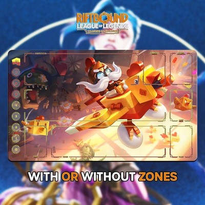 RIFTBOUND LOL TCG Spielmatte 24x14'' (60*35cm) | Spielzeug Corki - genähte Kanten