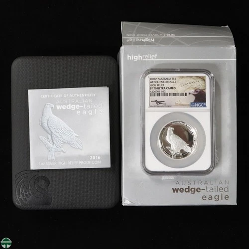 Australia 2016-P Wedge Tailed Eagle High Relief NGC PF 70 UCAM  John M Mercanti