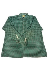Red Oak Ranch Apparel Men's Long Sleeve Flannel Shirt Green Size 3XT Made In USA