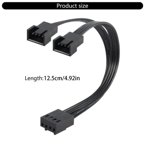 4Pin PWM Fan Extension Cable for PC 1 to 2 Splitter Stable and Wide Compatiblity - Afbeelding 8 van 8