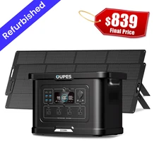 OUPES 2232Wh Exodus 2400 Power Station 2400W+2x240W Solar Panel Solar Generator