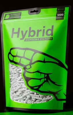 Hybrid Supreme Filters Zellstoff/Aktivkohle Ø 6,4mm/Beutel Inhalt 1000 Filter