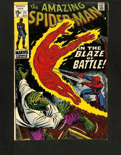 Amazing Spider-Man #77 VG- 3.5 Lizard Human Torch Appearance! Marvel 1969