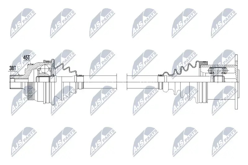 Driveshaft Front Axle Left Manual Transmission NPW-AU-007 NTY for AUDI SEAT
