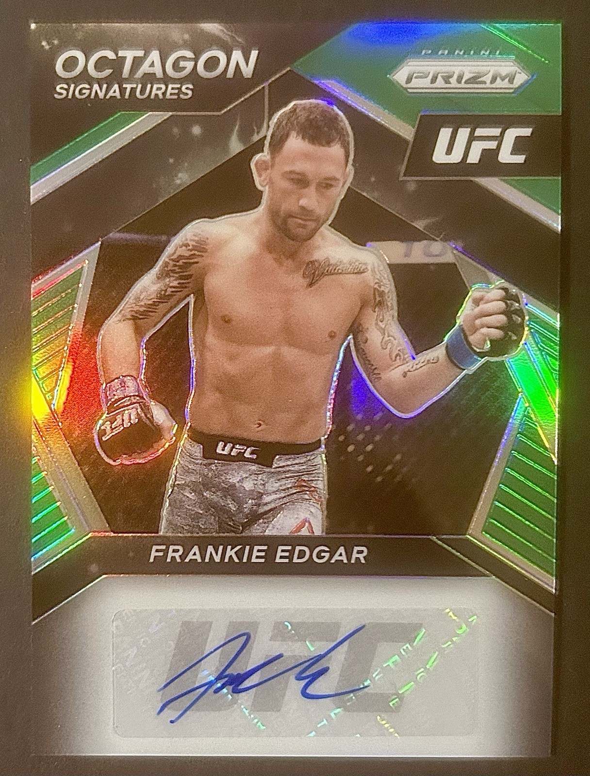 2021 Panini Prizm UFC #OS-FED Frankie Edgar Green Auto