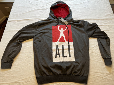 Muhammad Ali Hoodie Mens Size 2XL Gray Drawstring Long Sleeve NWT