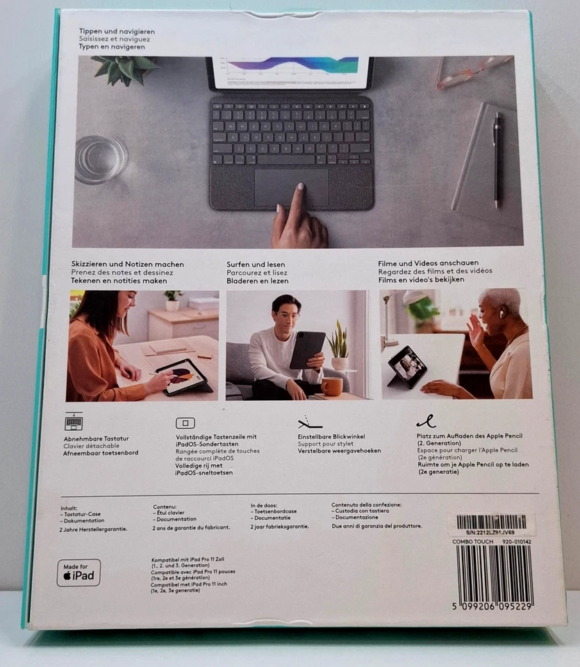 Logitech Combo Touch Tastaturhülle für 11 Zoll Apple iPad Pro 1./2./3. Gen (OVP) - Bild 2 von 4