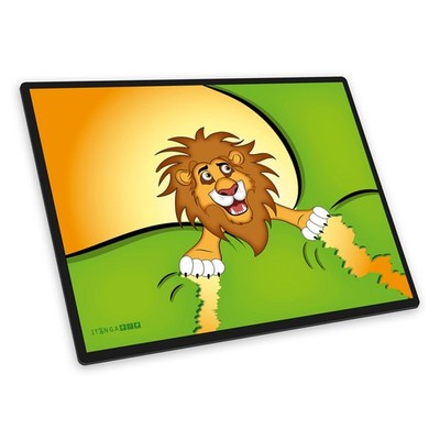 ITENGA Kinder Schreibunterlage Funny Animal LÖWE kratzfest abwaschbar rutschfest