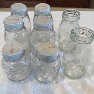 VTG Enfamil Nursette 6 Glass Baby Formula Bottles w/ Lids  2 Feed Rite