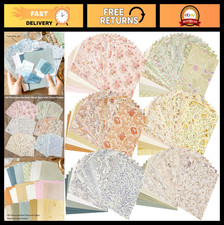 240 Pcs Vintage Floral Scrapbook Paper  Journaling Stickers Set - Mixed Texture