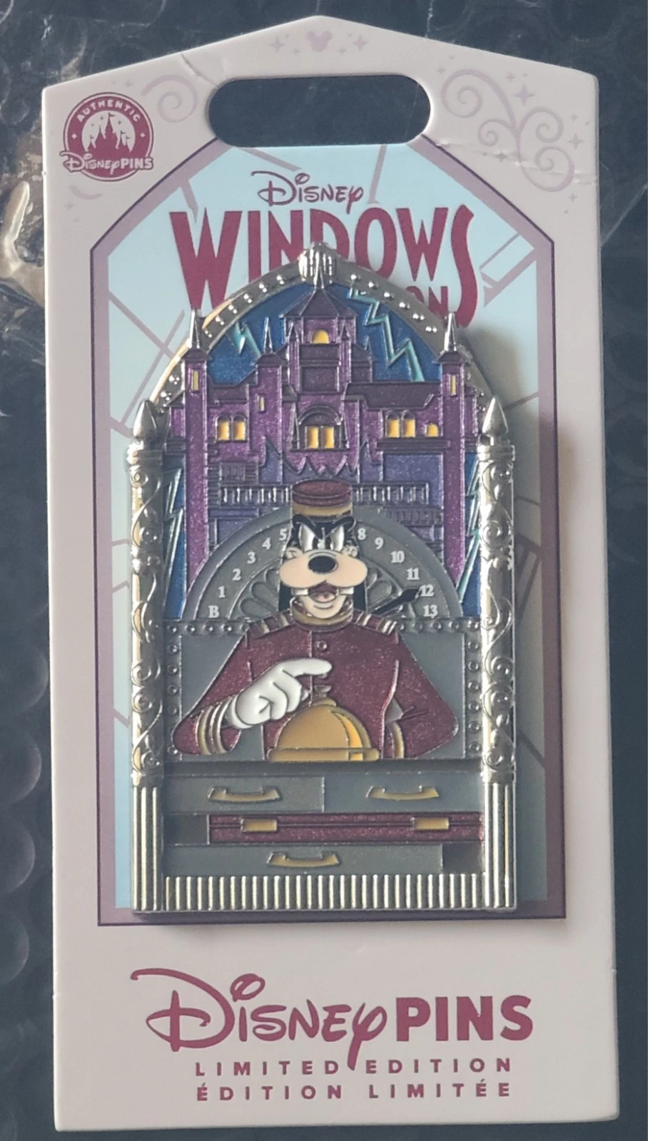 2026 Disney Parks Windows of Attraction-Tower of Terror Goofy Pin LE2500! NEW!