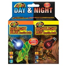 Zoo Med Day  Night Reptile Bulbs Combo Pack 60 watts - 2 Pack