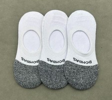 3 Pairs BOMBAS Women's Cushioned No Show Socks Everyday Size S 4-7.5 White NEW
