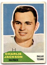 Charlie Jackson 1960 Fleer Football RC Rookie #25 Dallas Texans - VG