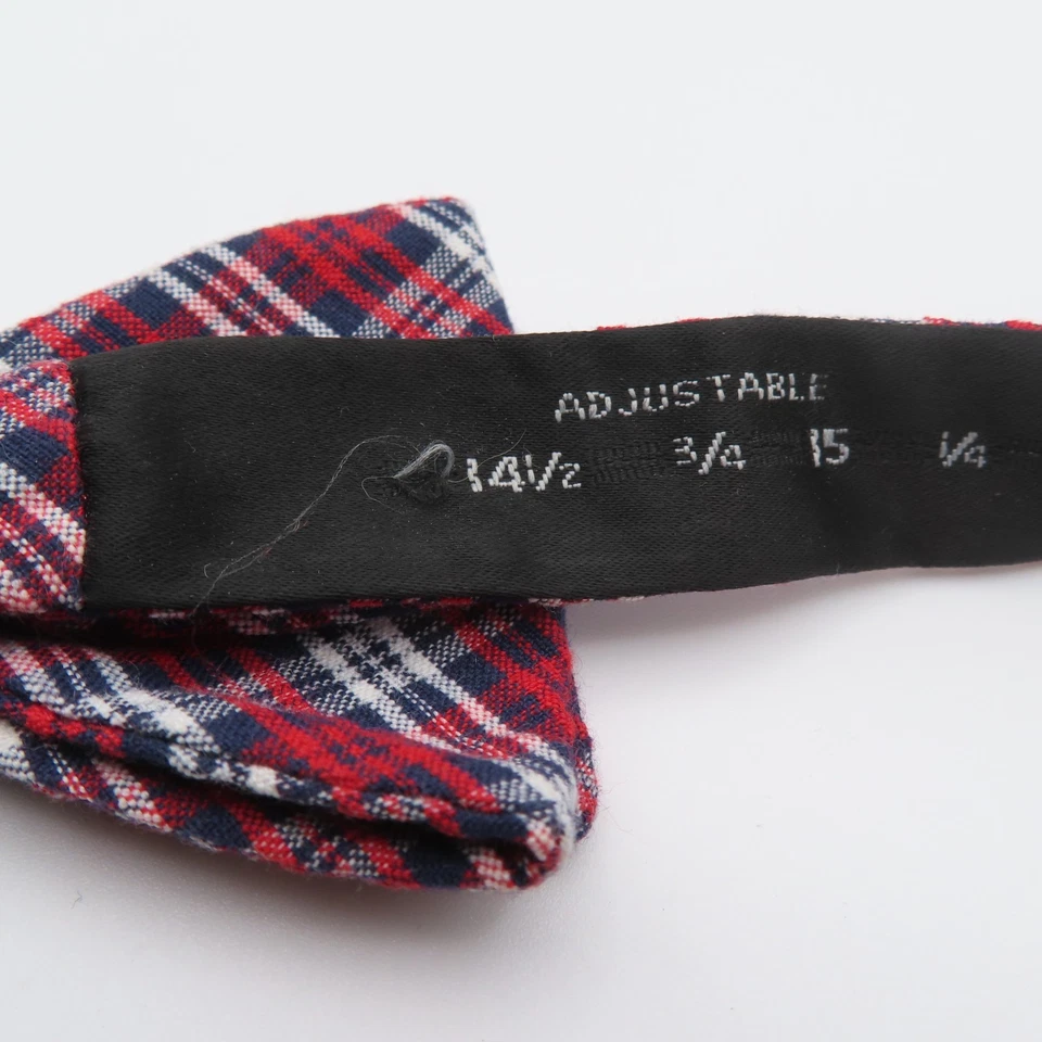Pajarita Countess Mara Algodón Rojo Negro Cuadros 2.5" Ancho Preatada Formal Foto 4 de 4