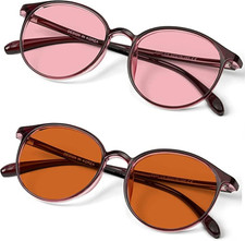 BRADDELL Indoor FL-41 Rose Outdoor FL-60 Brown Tinted Migraine Light Sensitivi