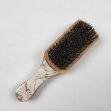 Vintage Style Luxury Boar Bristle Beard Brush Wooden Faux Marble Acrylic 6.5"