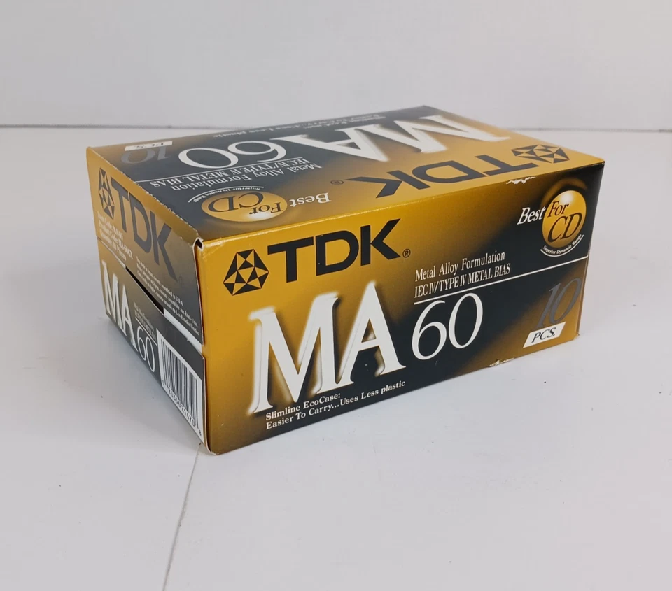 TDK MA-60 Metal Alloy Bias Type IV Blank Cassette Tape Sealed Box of 10 Tapes - Image 4 of 4