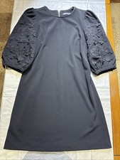Karl Lagerfeld Paris Black - Flowers Sleeve / Pearl Women s Dress Size 10