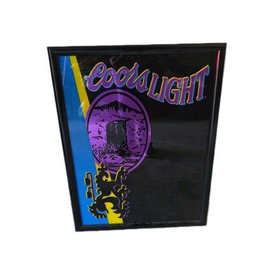 Vintage Black Purple Yellow Blue Coors Light Hanging Sign 25 X 19
