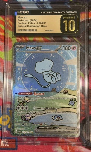 SV Paldean Fates #232/091 Mew EX Special Illustration Rare CGC 10 Pristine