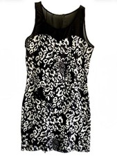 Forever 21 Mesh Illusion Leopard Print Bodycon Dress M Y2K Party Club NWT