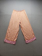 Free People Women Pajama Pant L Multicolor Geometric Drawstring Waist Sleepwear