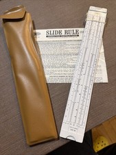 VINTAGE ACUMATH NO. 400 SLIDE RULE WITH CASE By Sterling MADE IN USA