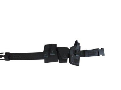Black Leather Galco Holster Temp248 with Belt and Cuff T-2mag22 9mm Right Hand
