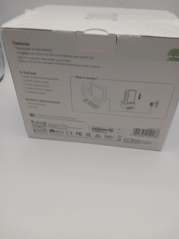 Wavlink WL-ST334UA USB 3.0 Dual Bay Docking System Plug & Play New Sealed - Image 2 of 4