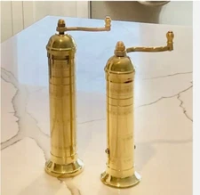 Pepper Mills Brass Alexander 2-Piece Pepper#104 9" Salt #108 8" Premium US CA