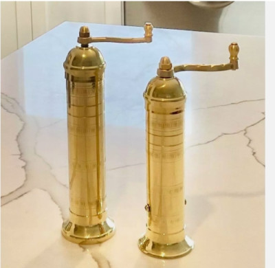 Pepper Mills Brass Alexander 2-Piece Pepper#104 9'' Salt #108 8'' Premium US CA