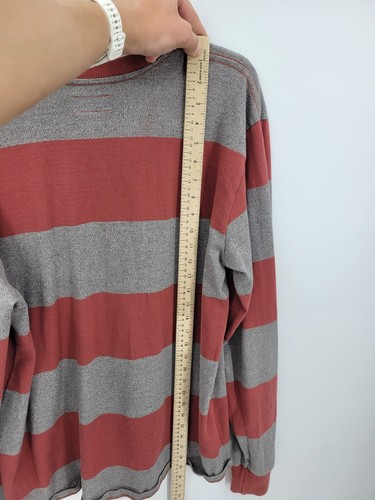 KidRobot Prince St Jersey Mens XL Maroon Gray Stripe Long Sleeve 90s Vintage - Picture 7 of 9