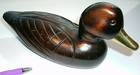 Dark Wooden Duck-Decorative Made Figure-Unique Duck Decor-9 1/2"-w/Brass Bill — photo 3