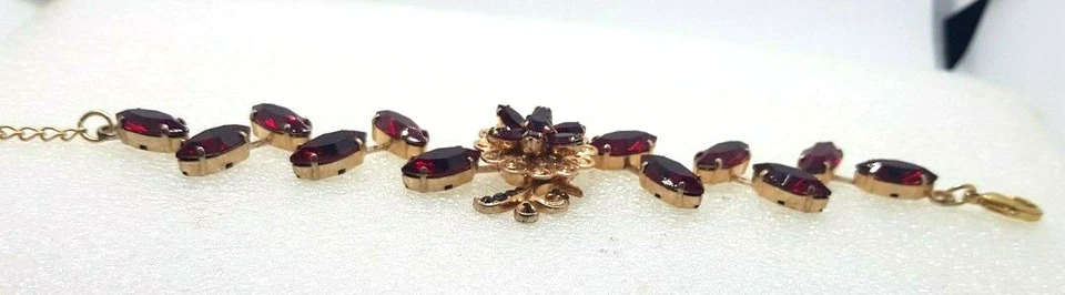 Pulsera SWARIVSKI Borgoña Flor Borgoña сcristales Foto 3 de 4