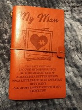 My Man /. .Engraved Leather Journal Notebook Diary Gift