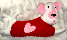Room Essentials 18" x 9" Plush Shierling Puppy Dog Pillow Valentine's Day NWT   