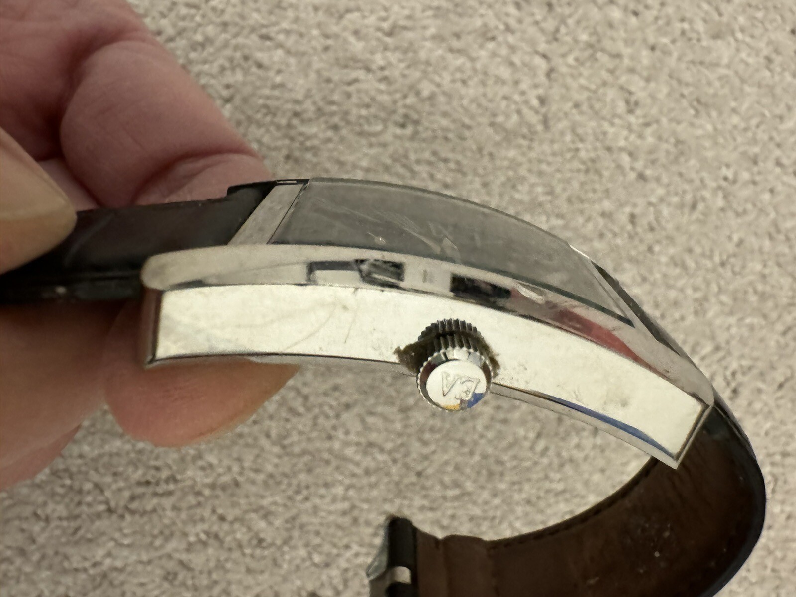 Emporio Armani Silver Watch Black Face Black Leather Strap and Case eBay