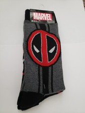 2 Pair Marvel Deadpool Men's Crew Socks Size-6-12