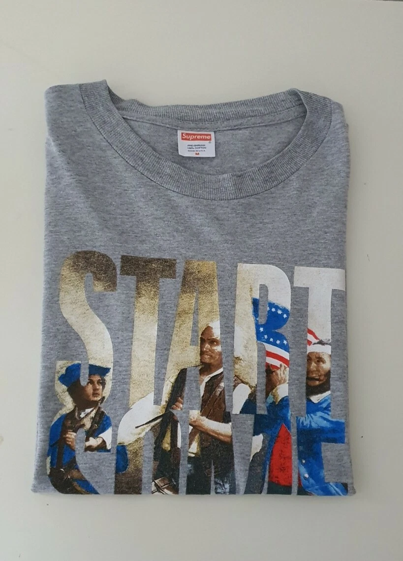 SS08 Supreme Start something tee M medium grey T shirt vintage 2008 Very Rare