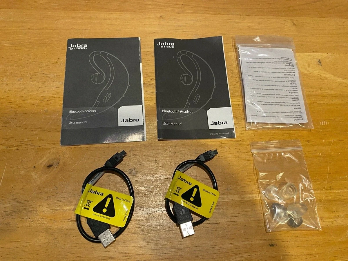Jabra BT500 BT500v 2 USB Chargers 6 New Ear Tips 2 Manuals