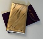 VINTAGE ELGIN ETCHED GOLD TONE CIGARETTE OR CARD CASE W/ ORG. BAG ESTATE FIND