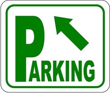 Directional Parking Sign with arrow pointing top left METAL Aluminum Composite