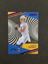 2020 Panini Chronicles Clear Vision Justin Herbert Rookie Purple /49 Chargers